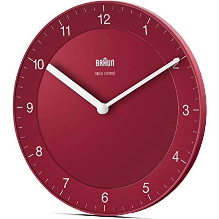 Braun Funkwanduhr Wanduhr, Kunststoff, Rot, normal – Bild 2
