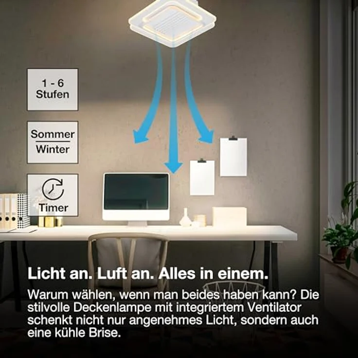OSRAM Deckenlicht-Ventilator quadratisch, 55W, dimmbar, CCT, IP20, weiß für Innenräume – Bild 4