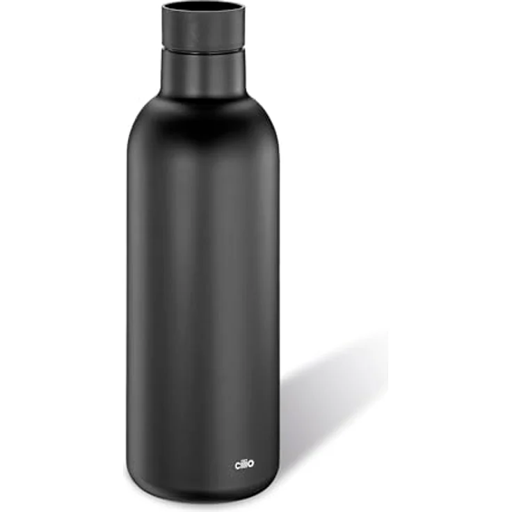 Cilio Isoliertrinkflasche DELUXE 650 ml, Edelstahl Thermoflasche mit 360° Trinkverschluss, Doppelwandsystem, bruch- und auslaufsicher, hält 18 h heiß und 24 h kalt, schwarz, Höhe: 24,5 cm – Bild 5