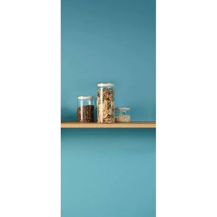 Stelton RIG-TIG Aufbewahrungsglas Store-It, Vorratsglas aus Borosilikatglas, Light Grey, 1,5 L – Bild 2
