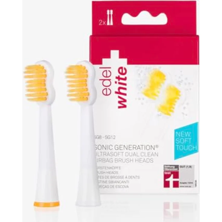 edel+white Dual Clean Ultrasoft Airbag Bürstenköpfe, 2er Pack für Schallzahnbürsten mit HD-Borsten und Dual Clean Technologie – Bild 3