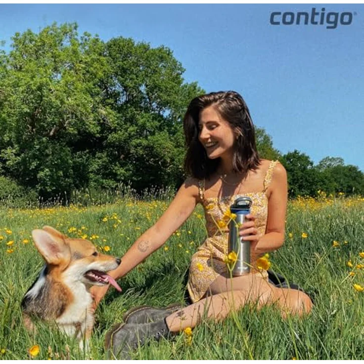 Contigo Ashland Chill Trinkflasche mit Tragegriff, 600 ml, grau – Bild 3