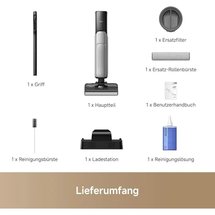 Mova Nass-Trocken-Sauger X4 Plus, 300 W, 20.000Pa Saugkraft, KI-Reinigung, 180°-Design, selbstreinigende Bürste – Bild 11
