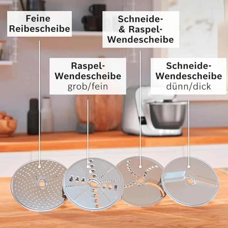 BOSCH Küchenmaschine Serie 4 MUM5XL74, 1000 W, integrierte Waage, 9,4 l Edelstahlschüssel, Mixer, Weiß, mit Fleischwolf und Würfelschneider – Bild 10