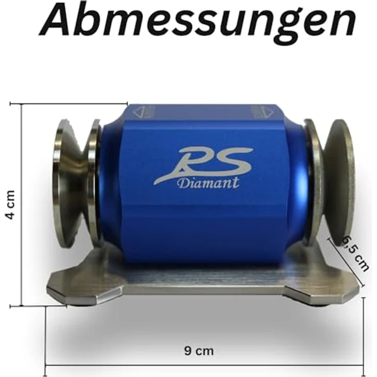 Duke-Handel Messerschärfer, Rollenschärfer, Rollenschleifer inkl. Mikrofasertuch, mit Ballig/Konvex X-Schliff trocken oder schnellem Wasserschliff, Blau – Bild 4
