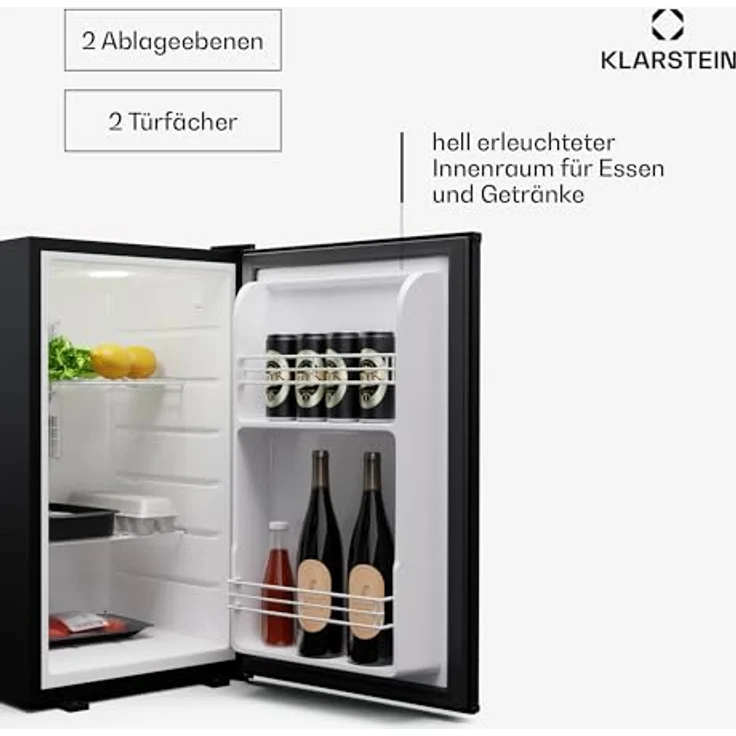 Klarstein Matterhorn 68, kompakter Minikühlschrank mit 68 Liter Volumen, 35 dB leise, abschließbar – Bild 6