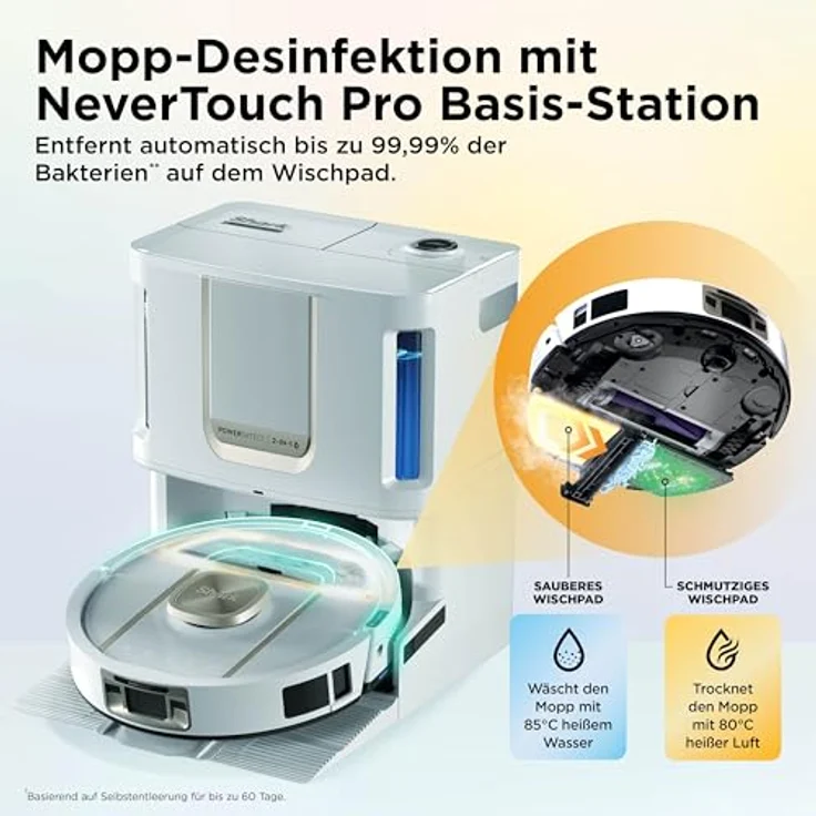 Shark ThermaCharged PowerDetect Nass- und Trocken-Saugroboter mit DirtDetect, FloorDetect, EdgeDetect, NeverStuck-Technologie und automatischer Wischpadreinigung – Bild 3