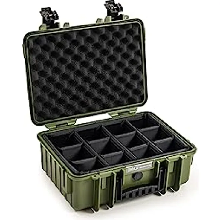 B&W International GmbH B&W Transportkoffer Outdoor Typ 4000 Bronze-grün mit Variabler Facheinteilung - wasserdicht nach IP67 Zertifizierung, staubdicht, bruchsicher und unverwüstlich