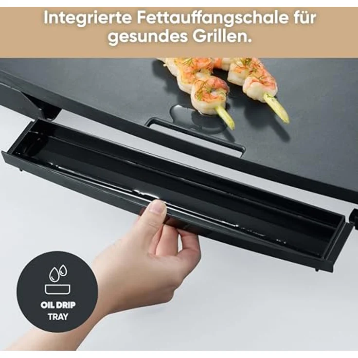 SEVERIN KG 2397 Tischgrill 2.200 W, Antihaftbeschichtete XXL-Grillfläche edelstahl-schwarz – Bild 4