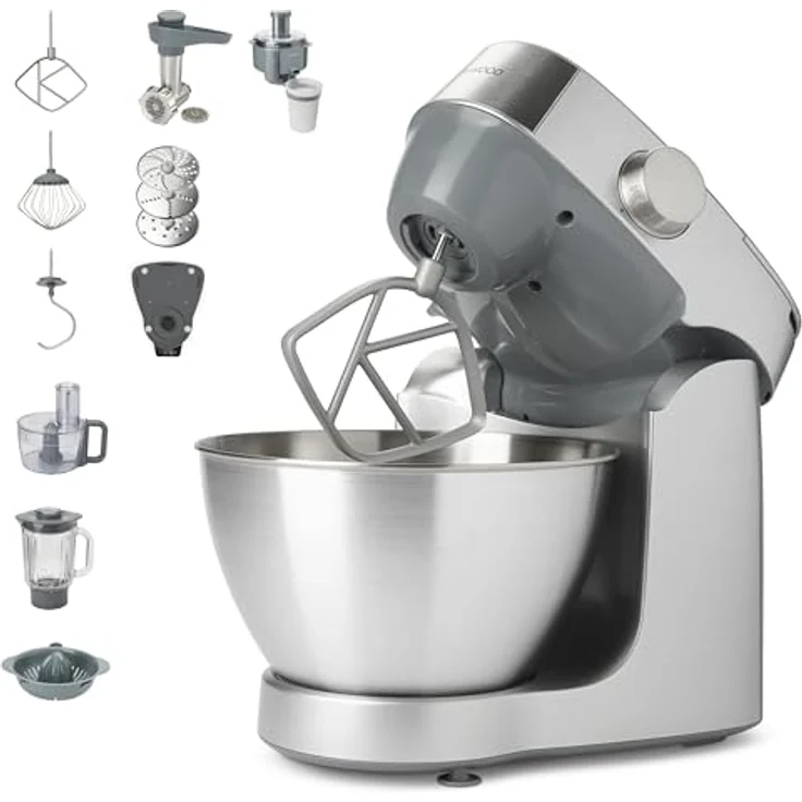 Kenwood Prospero+ KHC29A.R0SI Küchenmaschine, 4,3 L Edelstahlschüssel, inkl. 10-teiligem Zubehör-Set, EasyWeigh Waage, 1000W, Silber – Bild 1