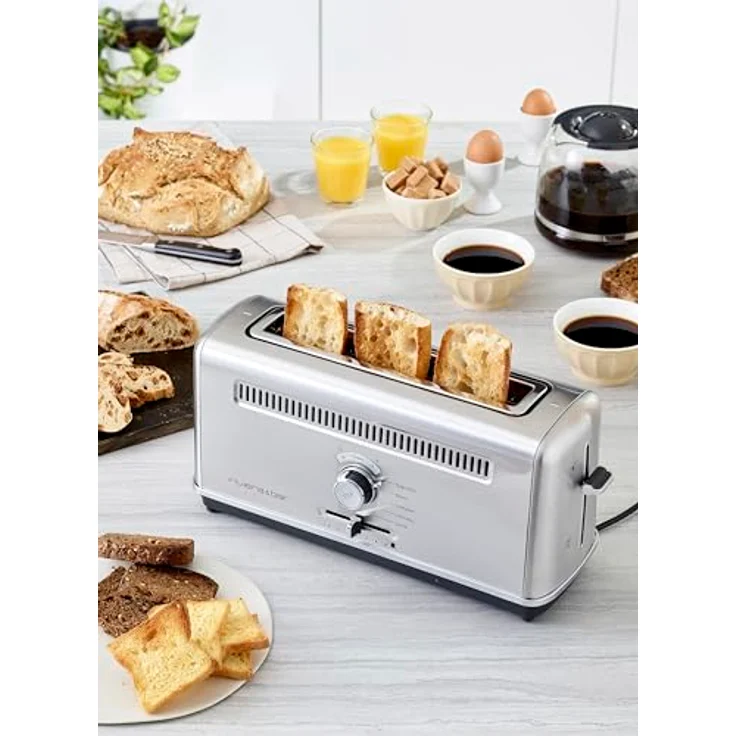 Riviera-et-Bar Toaster Expert QGP660, Edelstahl, extra langer Schlitz (26 cm), 7 Bräunungsstufen, 5 Programme, visuelle Bräunungsprüfung, 1010 Watt – Bild 4