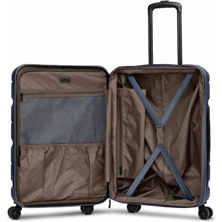 Franky 4-Rad Koffer, Trolley aus ABS Material, funktionaler Hartschalen Koffer, Reisegepäck mit TSA Schloss für Ferien und Abenteuer (DUNKELBLAU, M-mittlerer Koffer 65cm) – Bild 4