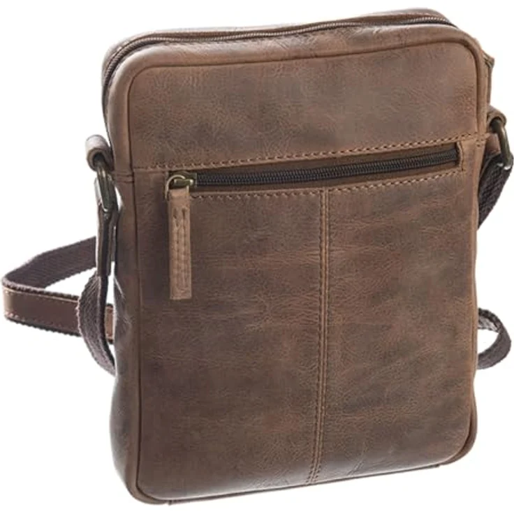 GreenLand Nature Umhängetasche Casual-Bag, aus echtem Rindsleder, Brown – Bild 3