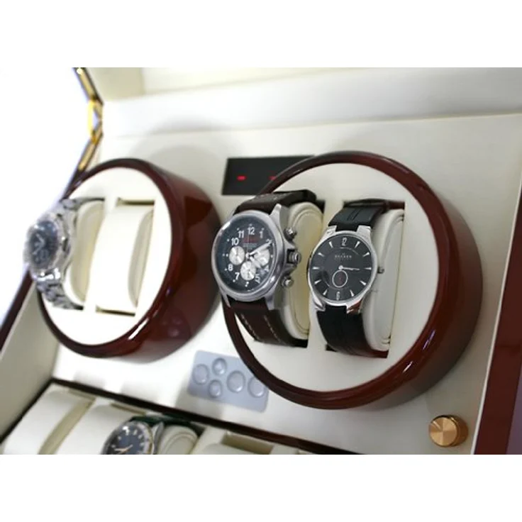 Uhrenbeweger Schaukasten Vitrine 10 Uhren Watch Winder Braun – Bild 4