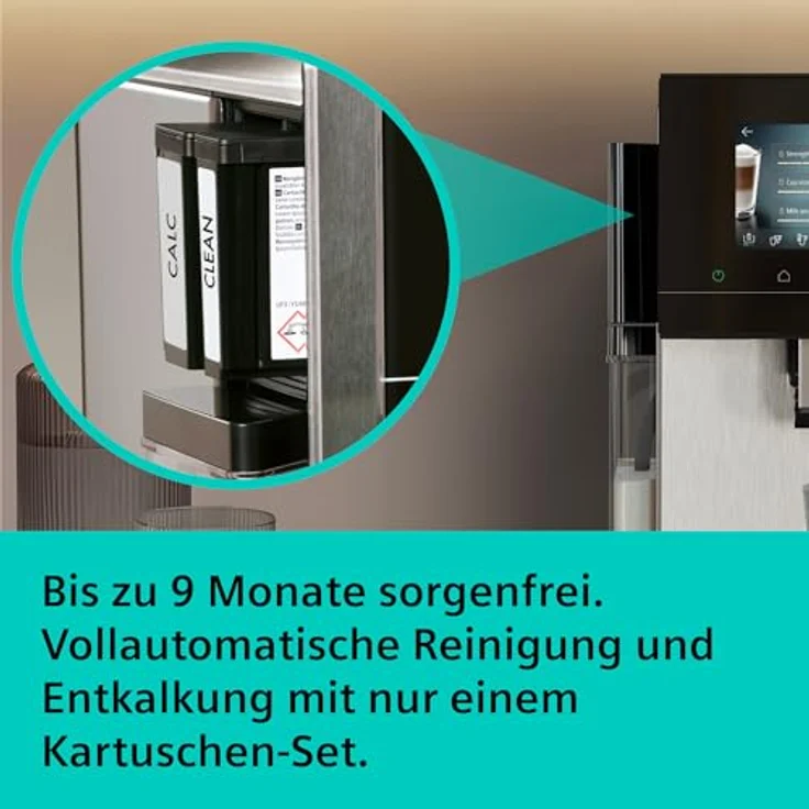 Siemens Kaffeevollautomat EQ900 plus, Edelstahl, 6.8'' TFT-Display, automatisches Reinigungssystem, 41 Heiß- und Kaltgetränke, XL-Getränke für To-Go-Becher, TQ923EZ3 – Bild 3