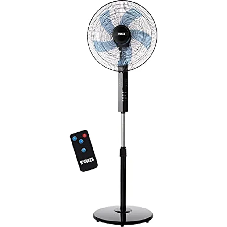 Noveen F455 Standventilator, 55 W, 40 cm, Fernbedienung, einfache Höhenverstellung