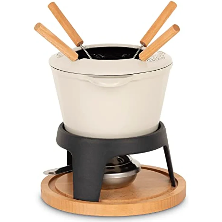 La Fonderie 1890 Fondue-Set aus Gusseisen, Beige, 4 personnes – Bild 3