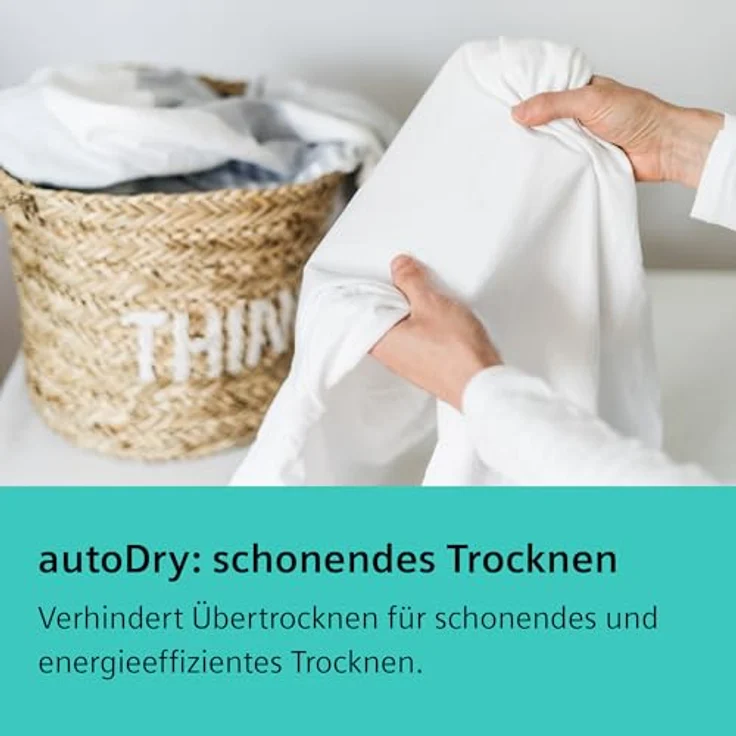 Siemens WT45HV0EM, iQ300 Wärmepumpen-Trockner, 8 kg, autoDry, super40-Programm, 63 dB, Touch LED-Display, softDry, Outdoor-Programm, easyClean-Filter, Kindersicherung, Weiß – Bild 4