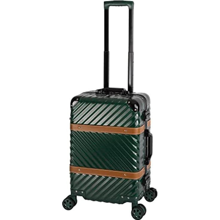 Travelhouse Paris Bordtrolley Koffer Trolley S 2X 360° Doppelzwillingsrollen grün Alu-Rahmen – Bild 1