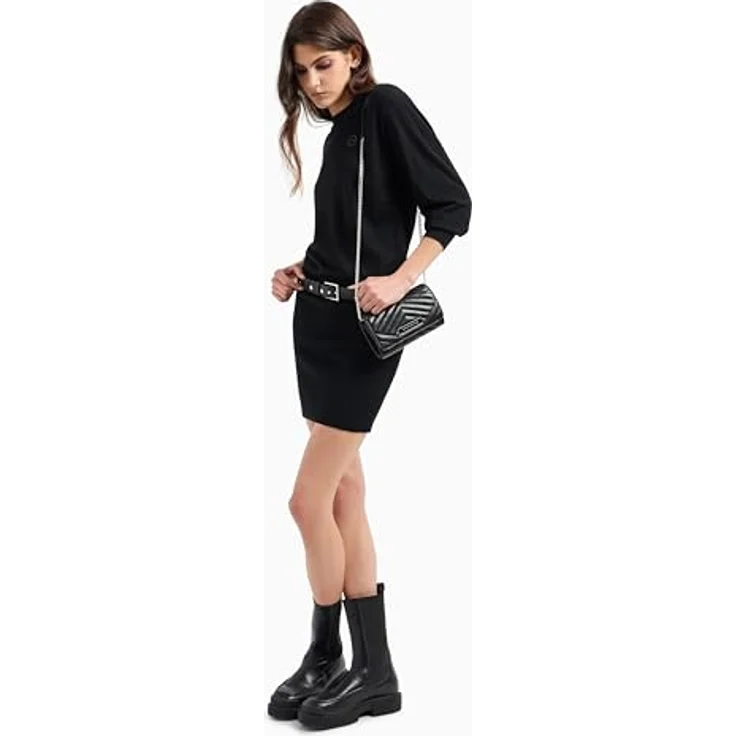 Armani Exchange Paige Umhängetasche, 20 cm, schwarz, 100% Polyurethan – Bild 2