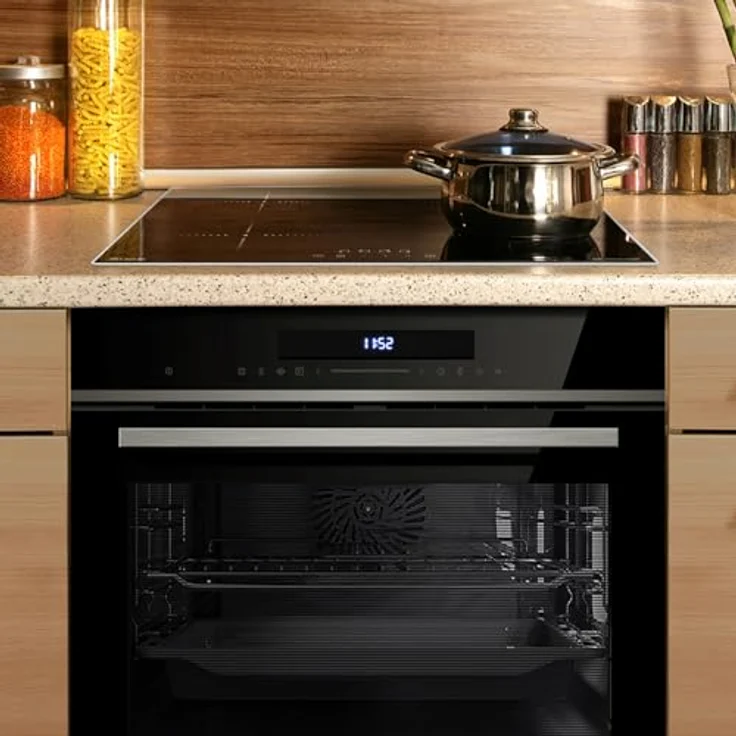 KKT KOLBE Autarkes Herdset SET8019IH859ED, 60cm Einbaubackofen EB8019EDP + 59cm Induktionskochfeld IH85900ED, Pyrolyse, Grill, Umluft, Heißluft, Teleskopauszüge, Automatik-Timer – Bild 2