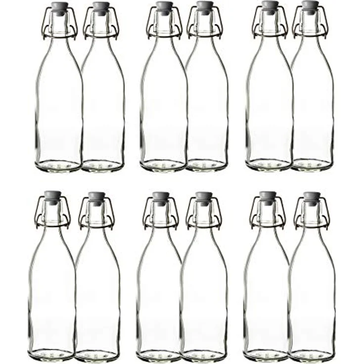 12x Glasflasche mit Bügelverschluss 500ml Draht-Bügelflasche zum Einkochen – Bild 3