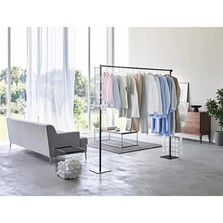 YAMAZAKI 6620 Tower Klappbarer Wäscheständer für den Innenbereich, schwarz, Stahl/Polypropylen, minimalistisch, 175 x 25 x 160 cm – Bild 2