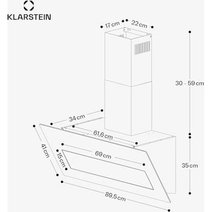 Klarstein SleekAir Dunstabzugshaube, 90 cm Kopffreihaube, 718 m³/h, A++ Energieeffizienz, Touch-Bedienung, LED-Beleuchtung 2700-6500 K, Edelstahl – Bild 7