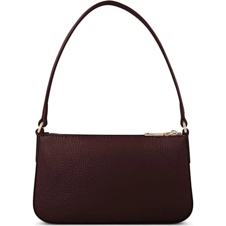 Lazarotti Bologna Leather, Schultertasche aus Ziegenleder mit Reißverschluss, 22 cm, schwarz – Bild 5