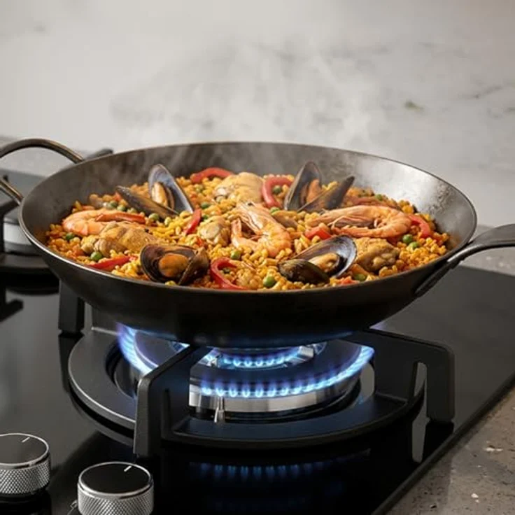 KKT KOLBE G453G, 45 cm autarkes Gaskochfeld, 6,2 kW, 3-flammig mit Wok-Zone, stufenlos regelbar, rahmenlos, gusseiserne Topfträger, Glas Oberfläche, für Propangas und Erdgas – Bild 4