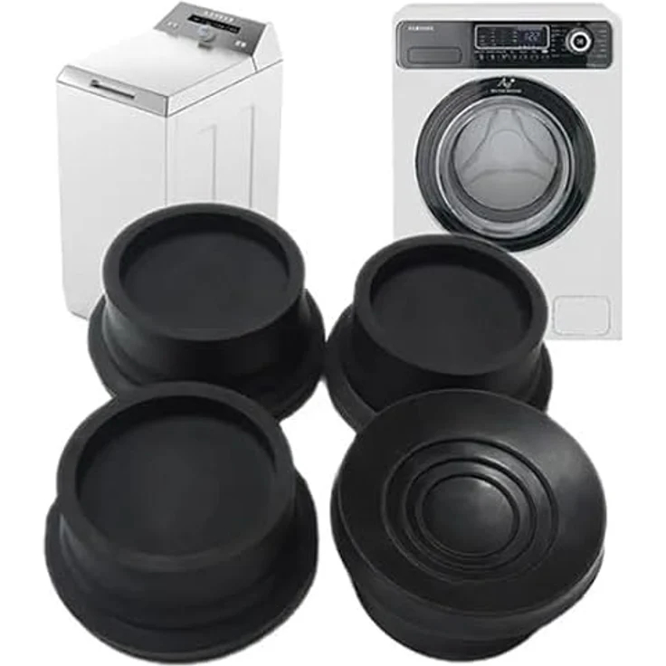 Michelino Waschmaschinen Anti-Vibrations-Pads, 4er Set, dunkelgrau, rutschfest und vibrationsdämpfend – Bild 6