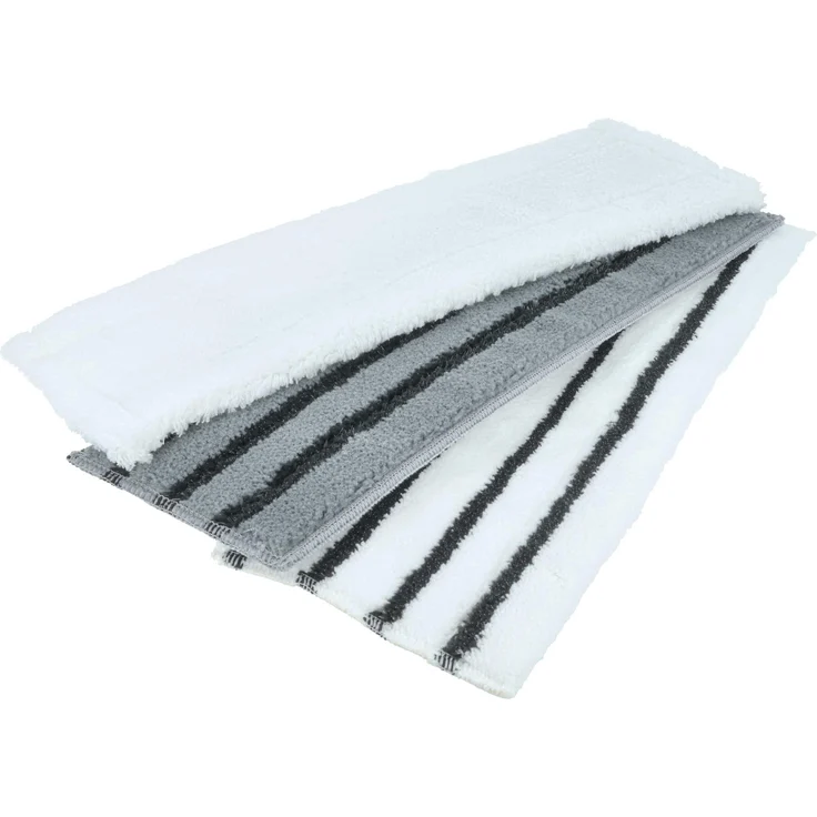 vhbw 3x Wischbezug Ersatz für Kärcher 2.863-341.0, Set mit 1x Soft-Bodentuch, 1x Power Scrub-Pad, 1x Scrub-Pad, weiß/grau, für gründliche Reinigung aller Böden