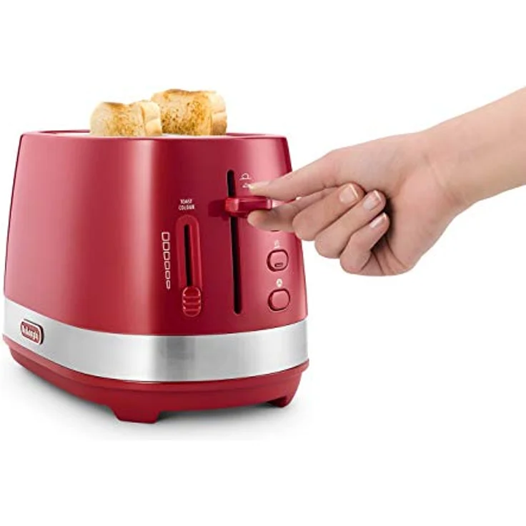 DeLonghi CTLA 2103.R Active Line Doppelschlitztoaster, 900W, 6 Bräunungsstufen, rot – Bild 5
