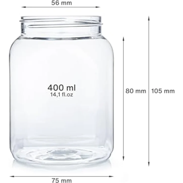 Octopus 50x PET Becher mit Schraubdeckel, 400 ml, lebensmittelecht, glasklar, unzerbrechlich – Bild 3