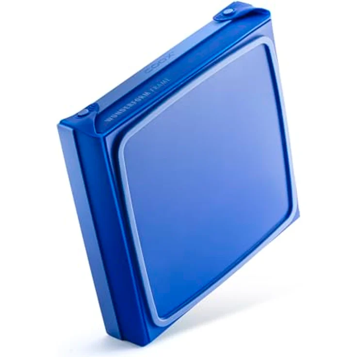 Coox Backform eckig Frame MQ 25.5 cm x 24 cm x 5.5 cm, faltbare Silikonform mit Antihaft-Oberfläche, Blau – Bild 2