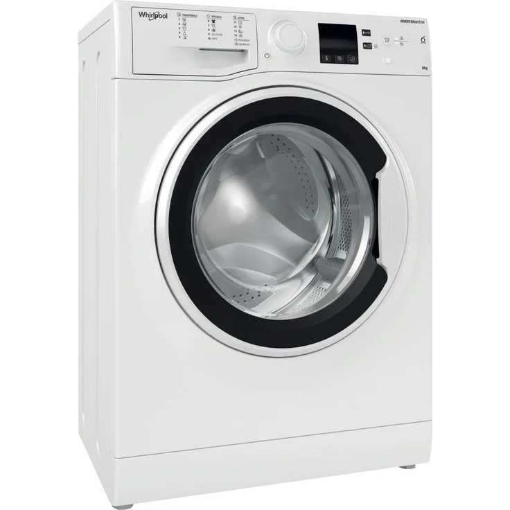 Whirlpool WRBSS 6249 W EU, Frontlader Waschmaschine mit 6 kg Waschkapazität, 1200 U/min, LED Display, Weiß