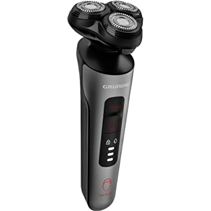 Grundig ProClub MS 8130 Herrenrasierer, BeardCare Sensor, Kunststoff des äußeren Gehäuses aus 61% recyceltem Kunststoff, Titanium Blades Technologie, Wet & Dry, Dunkles Mattchrom/Rot – Bild 4
