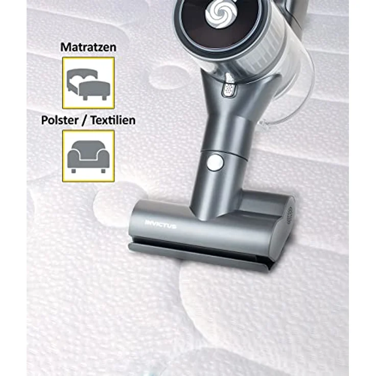 Genius Invictus X8 Motorisierte Mini Elektrobürste mit Leistungsstärke 6500 U/Min für Matratzen Teppich Sofa Kissen gegen Staub Haare Polle Milben, geeignet auch für X8 Pro – Bild 3
