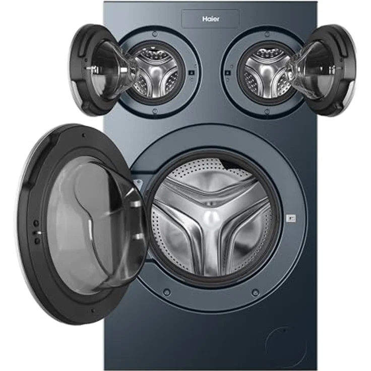 Haier MultiWash HAMQD 410CBL9GN-84, Waschmaschine mit 10+1+1kg, 3 Trommeln, Energieklasse A, 1.400 U/Min., Inverter-Motor, Automatikprogramm, UV-Hygiene, Automatikdosierung, Aquastop – Bild 3