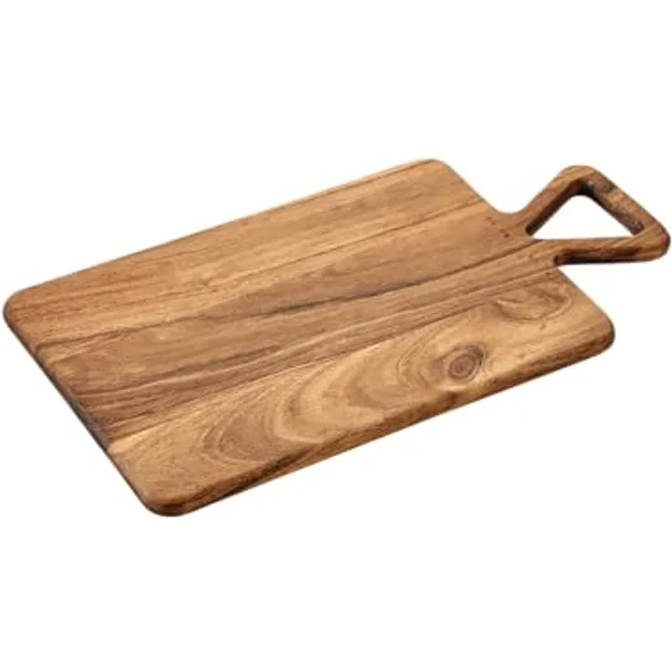 KESPER Schneidbrett aus Akazienholz, 42 x 23 x 1,5cm, Braun, integrierter Griff, besonders messerschonend, hohe Schnittfestigkeit