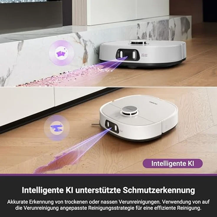 EUREKA J15 Pro Ultra Saug- & Wischroboter + All-in-One-Station (Selbstreinigung, 16200Pa, LDS Navigation, Hinderniserkennung, Anti-Haarverhedderung, ideal gegen Tierhaare, App- & Sprachsteuerung) – Bild 5