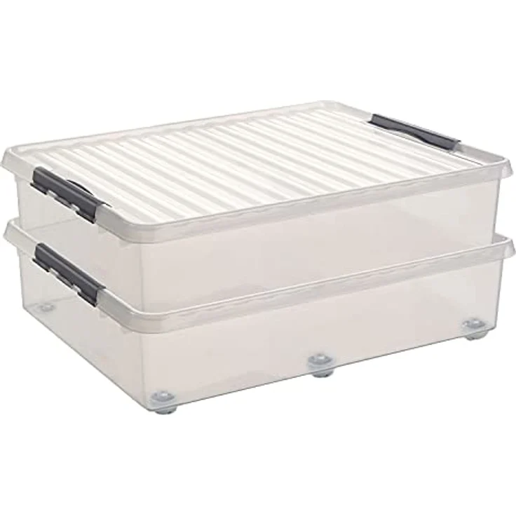 Sunware Q-Line Rollbox, Kunststoff, durchsichtig, 60 Litre – Bild 2