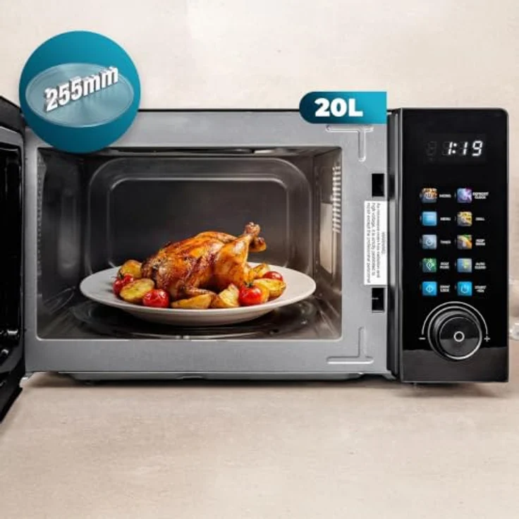 Cecotec Mikrowelle Proclean 6130, digitale Mikrowelle mit Grill, 20L, 700W, schwarz – Bild 3