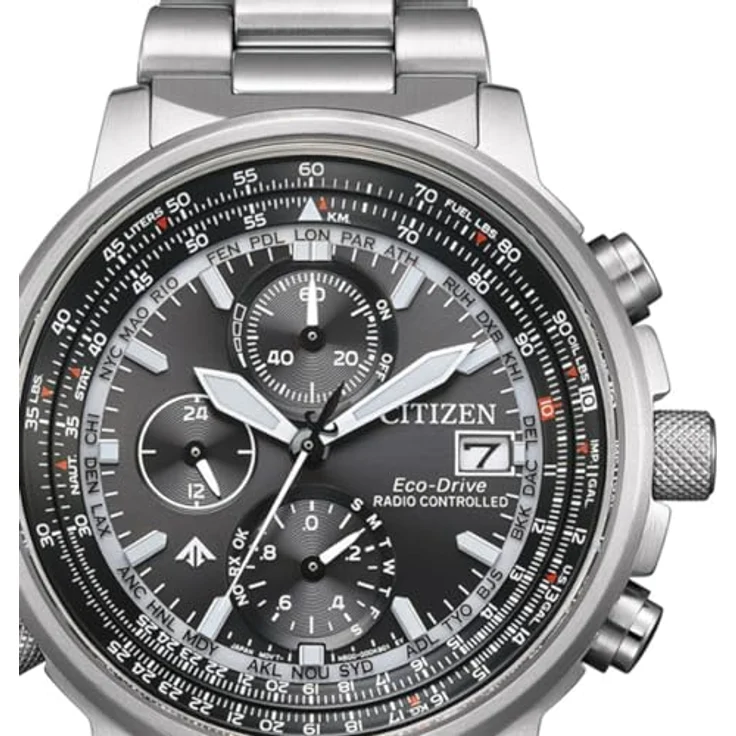 Citizen AT8300-58E Promaster Navihawk A-T, Edelstahl Solar Chronograph, schwarzes Zifferblatt, 20 ATM Wasserdichtigkeit – Bild 2