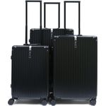 Cheffinger Kofferset Aluminium Rahmen Reisekoffer Koffer 3 tlg Trolley Kofferset Gepäck, Polycarbonat Hartschale, 360° Drehrollen, TSA-Zahlenschloss