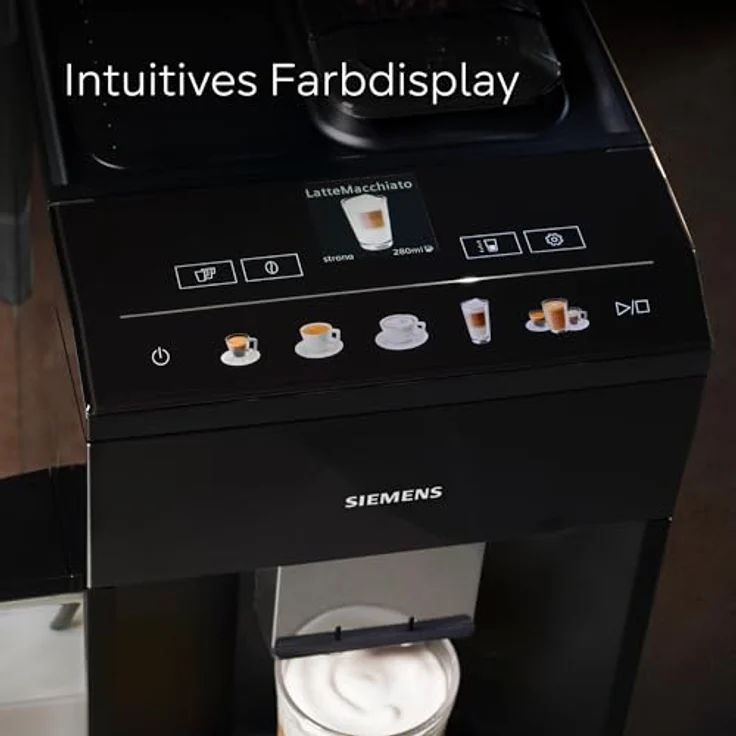 SIEMENS Kaffeevollautomat Siemens TQ515D09 Kaffee-Vollautomat mit Milchbehälter, Cappuccino-Funktion, in elegantem Klavierlack schwarz – Bild 4