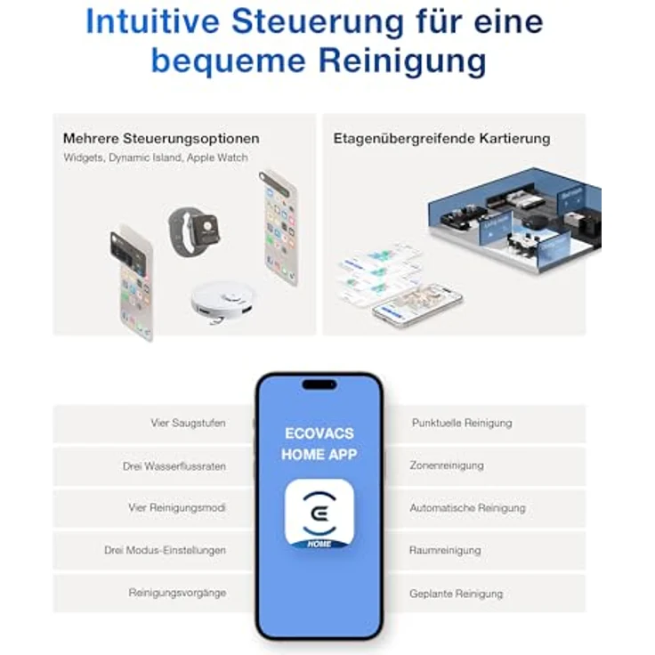 ECOVACS DEEBOT T30e Omni Saugroboter mit Wischfunktion, 25.000 Pa Saugkraft, All-in-One-Station, OZMO Turbo 2.0, TrueMapping 2.0 und ZeroTangle 3.0 – Bild 7