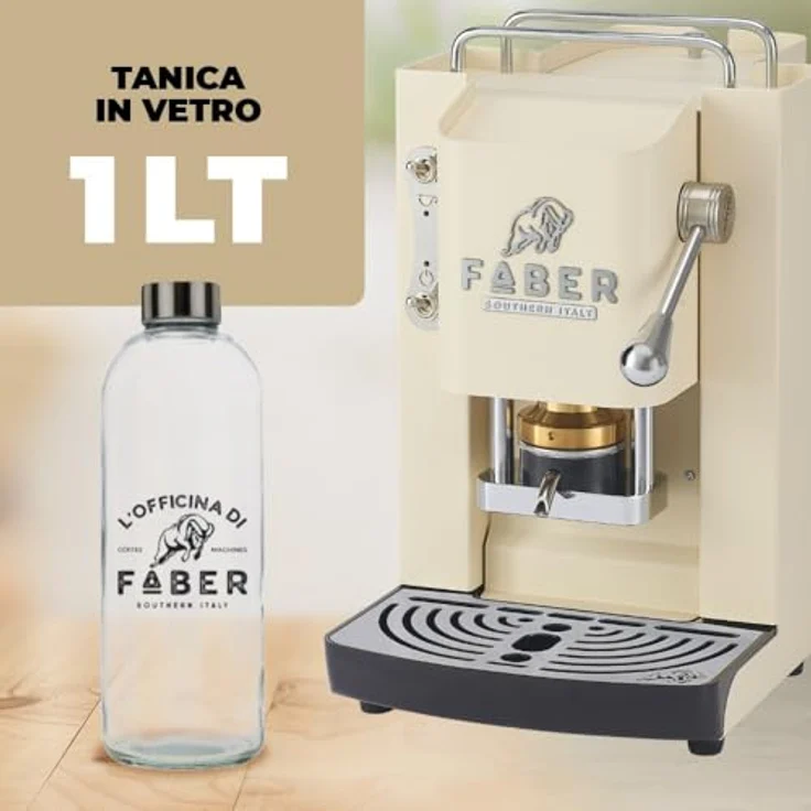 Faber Coffee Machines Kaffeepadmaschine Pro Deluxe 3.0, Chrom Espressomaschine, kompatibel mit 44 mm ESE-Pads, hygienischer Wassertank aus Glas, magnetisch abnehmbare Brühgruppe, moderne Chrom-Details mit 3D-Logo – Bild 4