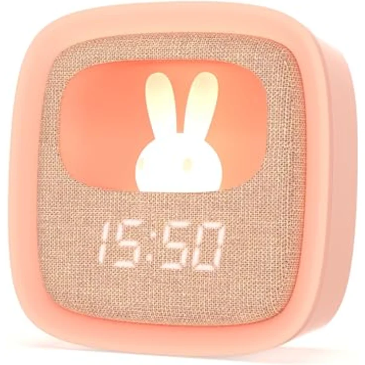 MOB Billy Clock, digitaler Wecker mit Nachtlicht und 3 Weckfunktionen, Soft-Touch Silikon-Rahmen, Rosa, 14 Stunden Akkulaufzeit – Bild 2