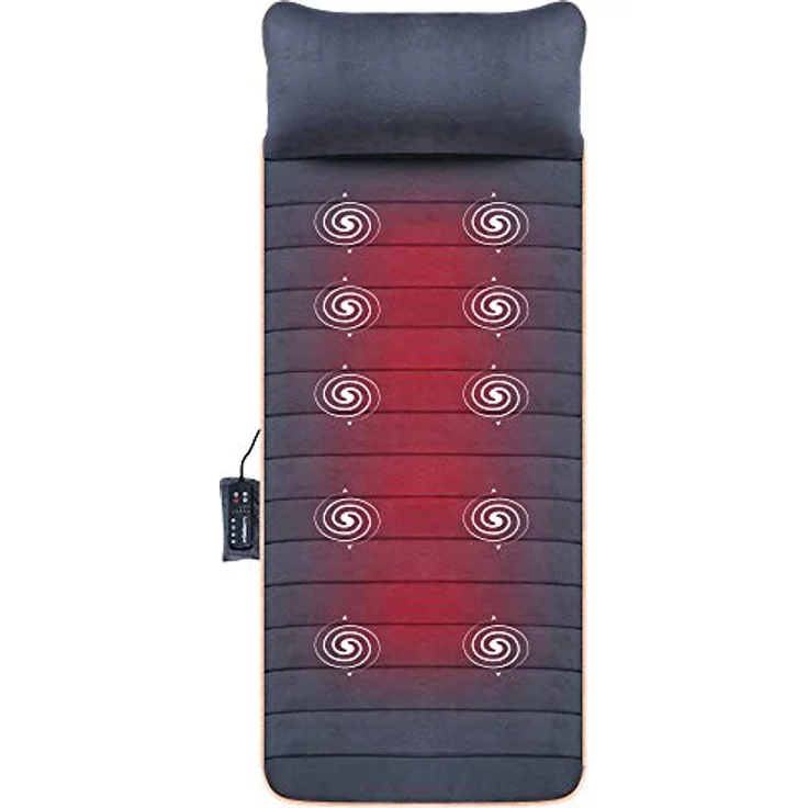 Snailax Massagematte mit Wärmefunktion, Massageauflage Heizkissen mit Wärme, 10 Vibrationsmotoren und 4 Therapieheizkissen,Elektrische Ganzkörpermassagegerät mit umschaltbarer Wärmefunktion, Geschenke – Bild 1
